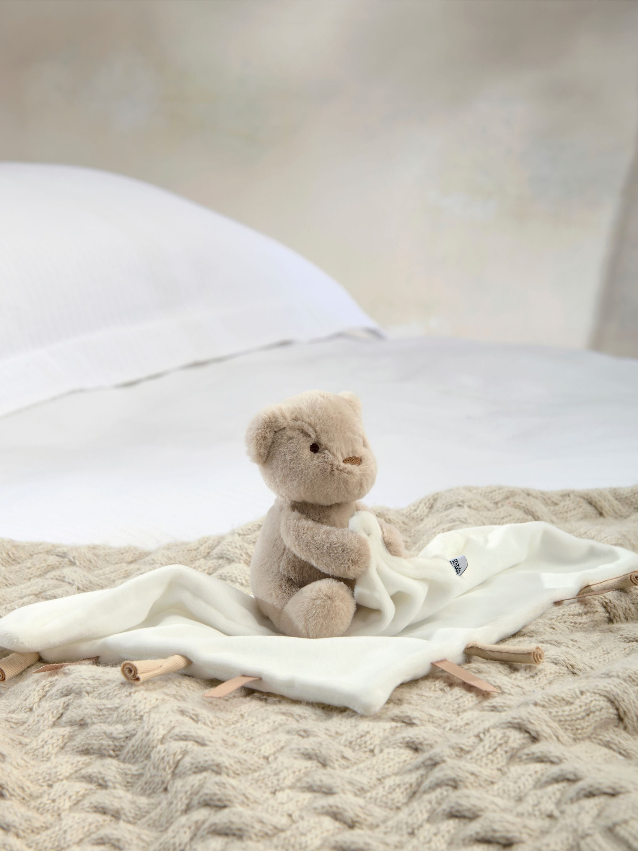 2-Piece Wrap Knit Set Baby Gift Set with Socks & Bear Comforter image number 9
